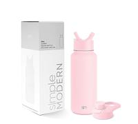 Simple Modern Water Bottle with Straw and Chug Lid | Insulated Stainless Steel Thermos for Sports Gym | Summit Collection | 950ml | Blush