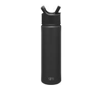 Simple Modern Water Bottle with Straw | Insulated Stainless Steel Bottle for Sports Gym | Summit Collection | 650ml | Midnight Black