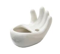 Simple multi-purpose ashtray, semi-enclosed double-hole design ashtray, windproof and ash-proof, suitable for home living room coffee table office, decorative gift(White)