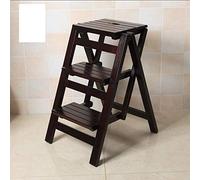 Simple Multifunctional Folding Stool,Ladder Stool Solid Wood Home Multi-Function Folding Ladder Chair Indoor Mobile Ascending Ladder Dual-Use Three-Step Ladder Stool Cli