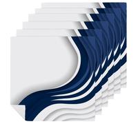 Simple Navy Blue Wavy Stripe Abstract Cloth Napkins Set of 6, Square Premium Reusable Washable Polyester Table Linen Napkin for Dinner Party