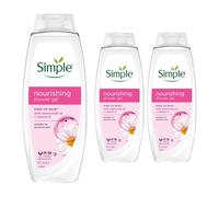 Simple Nourishing Shower Gel Family Nourish 675ml 3 Pack for Sensitive Skin