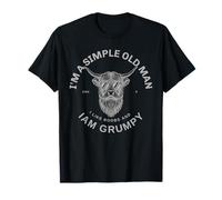 Simple Old Man Gen X Grumpy Highland Cow Sunglasses Humor T-Shirt