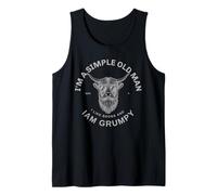 Simple Old Man Gen X Grumpy Highland Cow Sunglasses Humor Tank Top