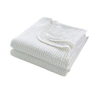 Simple&Opulence 100% Cotton Waffle Blanket for Bed, Sofa, Office, Travel