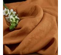 Simple&Opulence 100% Natural Linen Fabric - 140cm Wide Solid Colour Linen Material for Dressmaking, Sewing, Upholstery, Embroidery, Lining, DIY Crafts (Rust,1mx1.4m)