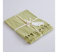 Simple&Opulence Boho Linen Throw Blanket for Bed, Couch, 50”x70” Pre-Washed Fringed Vintage Decorative Woven Blanket with Tassels, Breathable Durable Cozy Farmhouse Decor for All Seasons(Lime Green)