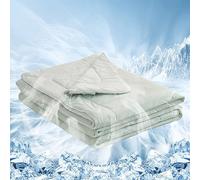 Simple&Opulence Cooling Blanket Double Size, Summer Duvet with Double-Sided, Cool Comforter with Cooling Fiber for Night Sweats and Hot Sleepers(Green,150×200cm)