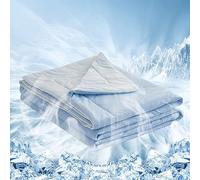 Simple&Opulence Cooling Blanket King Size, Summer Duvet with Double-Sided, Cool Comforter with Cooling Fiber for Night Sweats and Hot Sleepers(Blue,200×225cm)