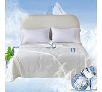 Simple&Opulence Cooling Blanket,Summer Duvet with Cool Fiber,Cold Quilt Double-Sided for Night Sweats(Beige,200×225cm)