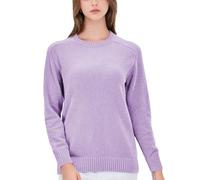 Simple&Opulence Women's Jumper Crew Neck,Chenille Warm Pullover Tops for Woman,Casual Long Sleeve Winter Sweater,S,Lavender