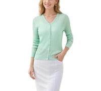 Simple&Opulence Women's Lightweight V-Neck Cardigan, Soft Knit Long Sleeve Open Front Sweater, Versatile Solid Color Cover-Up for Office/Casual, Sizes S-L Green