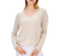 Simple&Opulence Women's Wool Blended Jumpers,V Neck Pullover Long Sleeve Sweaters,Basic Ribbed Slim Fit Sweater Fall Winter Knit Tops,Light Camel,S