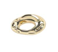 Simple Oval Brooch for Women Men Polished Gold-Tone Plated Irregular Geometric Lapel Pin Elegant Collar Badge for Suit Dress Wedding Party Unique Unisex Jewelry, 1, Metal, no gemstone