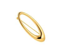 Simple Oval Brooch - Gold Plated Minimalist Lapel Pin for Suits, Dresses, Hats, Bags - Elegant Geometric Jewellery Accessory for Women Men