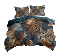 Simple Palm Leaf Textured Pattern 3D Printed Duvet Cover Set King, Grey Bedding Set with 2 Pillowcases & Hidden Zipper, Soft Brushed Microfiber 3-Piece Quilt Cover for Kids Teens & Adults