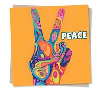 Simple Peace Design Card For a Loved One - Serene, Peaceful, Army - For a Friend, Special Someone, Relative, Partner, Husband, Wife