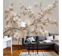 Simple photo wallpaper - Illustration of new Chinese wallpapers, wall decor, modern wall mural, beige non-woven wallpaper for living room, bedroom, children's room wall decor, 300cm x 210cm