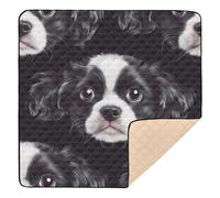 Simple Photographic Dog Faces Large Non-Slip Baby Playmat for Floor Comfortable Baby Kick Crawling Mat for Babies Infants Toddlers, 50'' x 50''