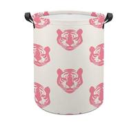 Simple Pink Tiger Laundry Baskets Laundry Hamper Waterproof Foldable Storage Bin Dirty Clothes Laundry Basket for Living Room Bathroom