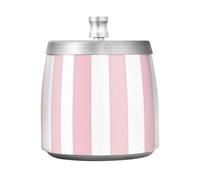 Simple Pink White Striped Cigarette Butt Collector, Ashtray with Lid Smokeless, Ciggerate Butt Container Outdoor
