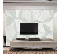 Simple Plant Leaf Creative Art Modern 3D Wallpaper Premium Textured Silk Neutral Tones Material Ideal for Living Room Bedroom-430cm×300cm