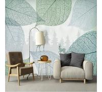 Simple Plant Leaf Moose Creative Modern 3D Wallpaper Premium Textured Silk Neutral Tones Material Ideal for Living Room Bedroom-200cm×140cm