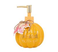 Simple Pleasures Grateful Pumpkin Ceramic Scented Liquid Hand Soap Dispenser - Autumn & Halloween Novelty Décor - Decorative Refillable Hand Pump for Kitchen Countertop and Bathroom Sink