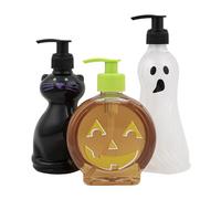 Simple Pleasures Halloween 3 Pack of Cat, Ghost & Pumpkin Spice, Berry Scented Liquid Hand Soap Dispensers Autumn & Halloween Novelty Decorative Refillables for Kitchen Countertops and Bathroom Sinks
