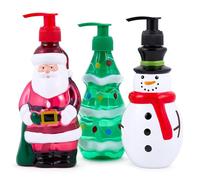 Simple Pleasures Holiday Soap Dispenser Snowman, Santa Claus & Christmas Tree with Scented Liquid Soap - Decorative Hand Pump Refillable Christmas Soap Dispenser for Kitchen and Bathroom (310 ml)