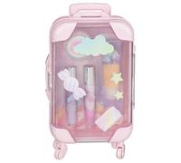 Simple Pleasures Lip Gloss Trolley Case 4pc - Complete With A Novelty Suitcase Holder - Includes: 1x 6ml, 2 X 1ml, 1 X 3g (Pink)