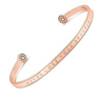 Simple Pledge - Never Lose Your Sparkle - Blind - Bangle with Engraving for Women in Silver, Gold or Rose Gold,