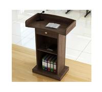 Simple Podium Stand with Drawer & Open Storage - Adjustable Laptop Desk Lectern for Home, Office & Classroom - Durable Density Board Design, Perfect for Presentations