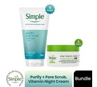 Simple Pore Polish Face Scrub & Vital Vitamin Night Cream Bundle x6