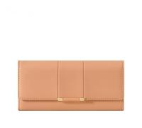 Simple Premium Wallet Women's Long Trifold Coin Purse Large Capacity Exquisite Card Bag (Orange)