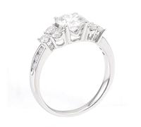 Simple Promise Rings for Women, Cool Rings for Women with 4 Claws Round Cut Moissanite 2Ct 9K White Gold Size J 1/2