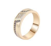 Simple Promise Rings, Western Ring with White Round Shape Diamond 14K Yellow Gold Size Q 1/2