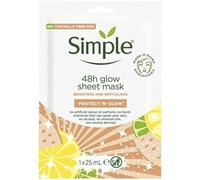 Simple Protect 'N' Glow 48h Glow Sheet Mask Korean skin care routine for sensitive skin brightens and revitalises dull & tired skin 1 mask