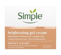 Simple Protect 'N' Glow Brightening Gel Face Cream Facial Moisturiser With Antioxidant Vitamins C & E And Ginger Root For A Radiant Glow 50 ml