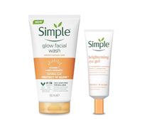 Simple Protect 'N' Glow Express Glow Clay Polish Cleanser 150 ml & Simple Protect ‘n’ Glow Brightening Eye Gel cruelty-free and vegan 25 ml 2 piece