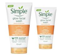 Simple Protect 'N' Glow Express Glow Clay Polish Face Wash, Brightening Cleanser with Vitamin C & Yuzu, Gently Exfoliates, Removes Impurities & Revives Dull Skin, 150ml, 2 Pack