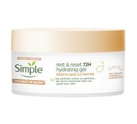 Simple Protect 'N' Glow Rest and Reset 72h Hydrating Gel cruelty-free, vegan moisturiser to enhance glowing skin 50 ml