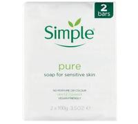 6x Simple Soap Bars Pure Soap for Sensitive Skin |Vegan|Twin pack-100g