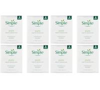 Simple Pure Soap 4 x Twin Packs Each Pack 2 Bars 100 G, Pure & Gentle Soap Bar for sensitive - Natural Cleansing for Soft and Healthy Skin, Total (8-Bars) (Pack of 2)