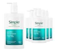 Simple Purify+ Gel Cleanser 240ml (Pack of 6) - Simple Gel Cleanser Multipack for Deep Hydration, Fragrance Free Cleanser & Soap Free Face Wash for Sensitive Skin