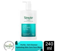 Simple Purify+ Gel Facial Cleanser witch hazel + zinc + PHA reduces oil and unclogs pores to help prevent breakouts 240 ml