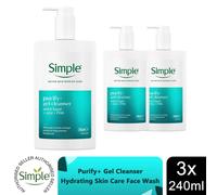 Simple Purify+ Gel Facial Cleanser witch hazel + zinc + PHA reduces oil and unclogs pores to help prevent breakouts 240 ml