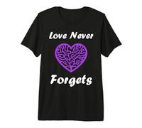 Simple Purple Quote Alzheimer's Love Never Forgets Premium T-Shirt