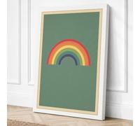 Simple Rainbow Arc Minimalist Canvas Wall Art Print 18x12 Inch