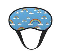 Simple Rainbow Arch Printed Sleep Black Edge Eye Mask, with Good Shading Effect, is an Ideal Choice for Travel, Meditation, Etc